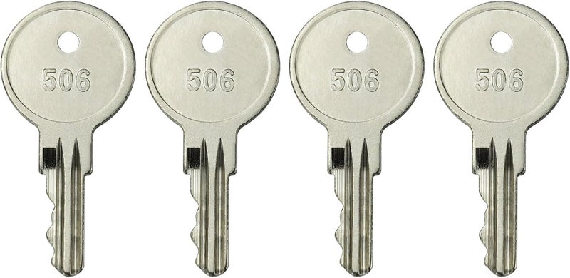 gradora 4-Pack CH506 Replacement Keys for Truck Tool Box RV Compartment Lock Keys Silver Code 506 - Image 1